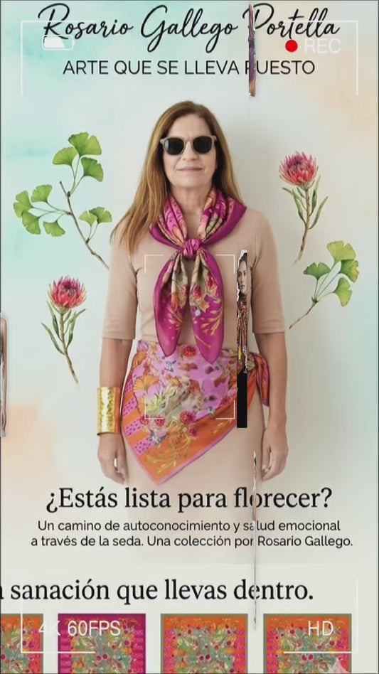 Pañuelo con Arte. Ellas celeste