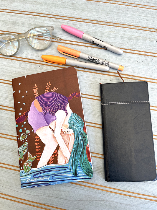 libreta Aguamarina con ilustración de Rosario Gallego